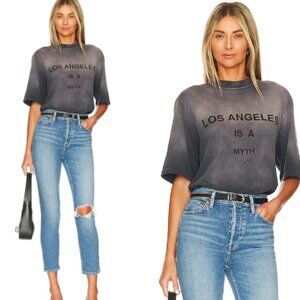 Anine Bing Avi Myth Los Angeles Tee Black Tie Dye Graphic Print S26601